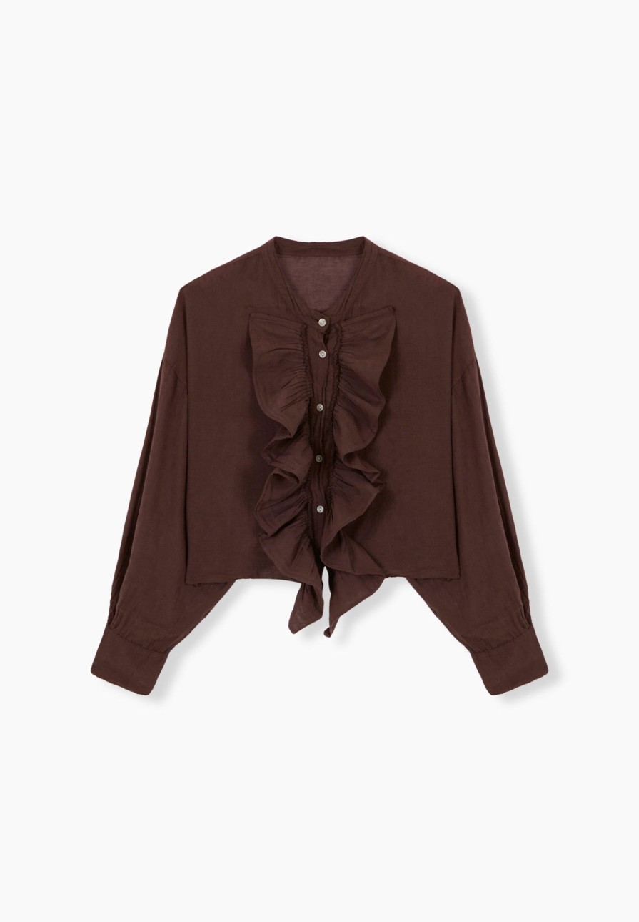 New scalperscompany Ruffled Blouse Brown