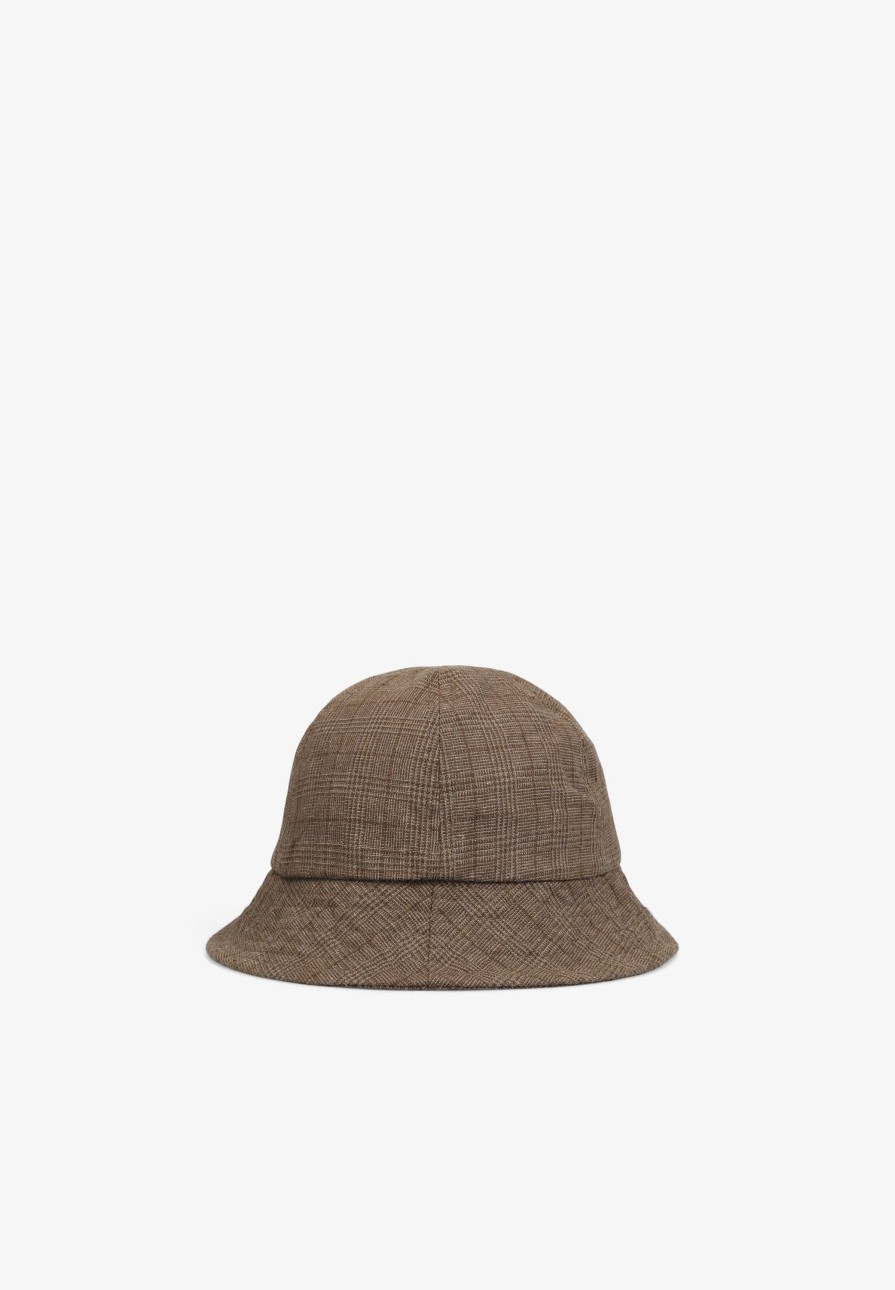 Clearance scalperscompany Checked Bucket Hat Brown