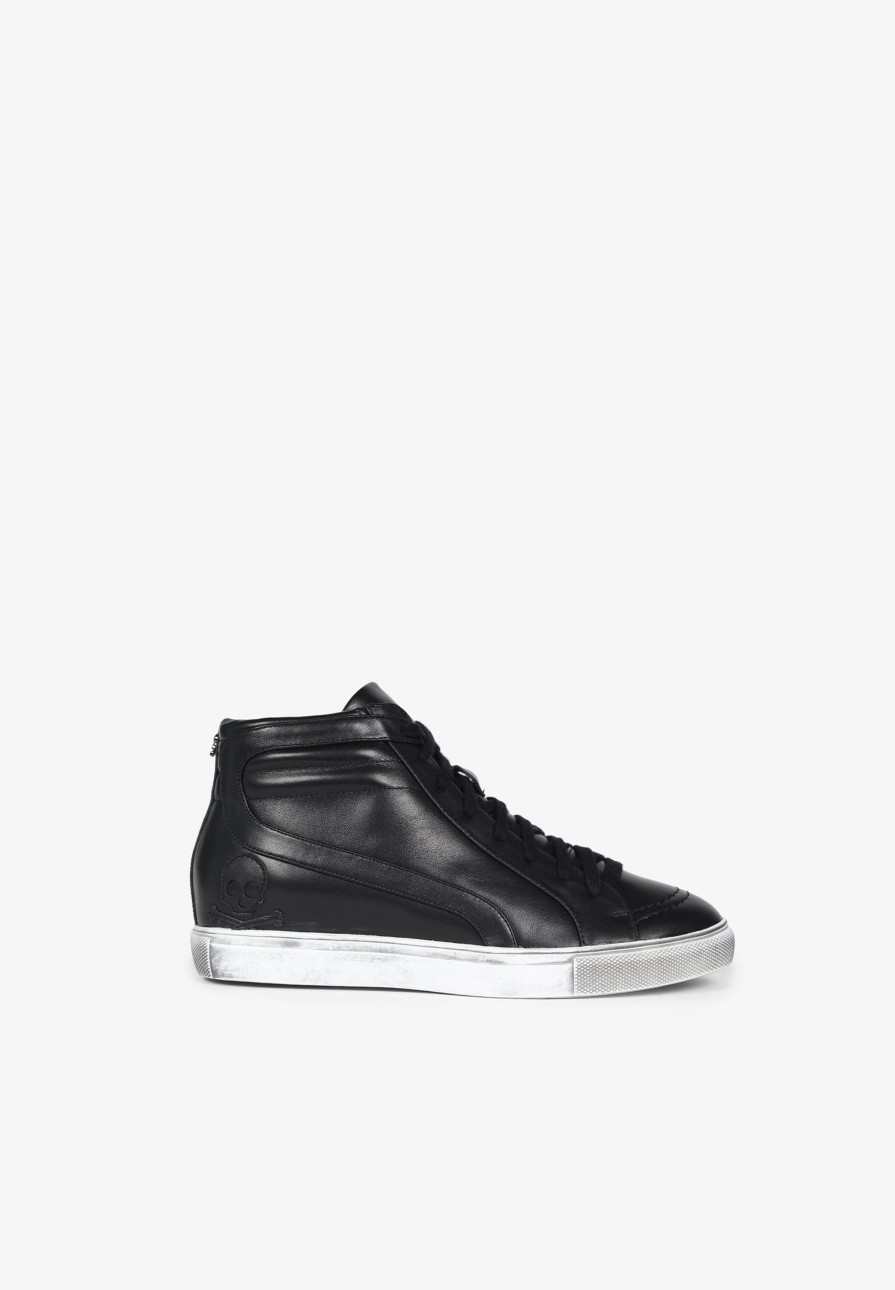 New scalperscompany High Top Leather Sneakers Black