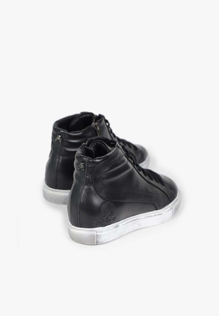 New scalperscompany High Top Leather Sneakers Black