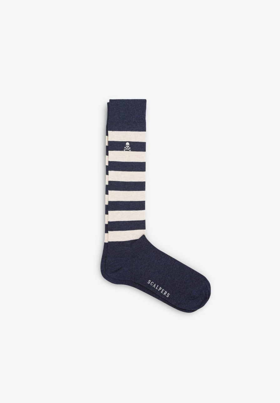 Clearance scalperscompany Striped Skull Socks