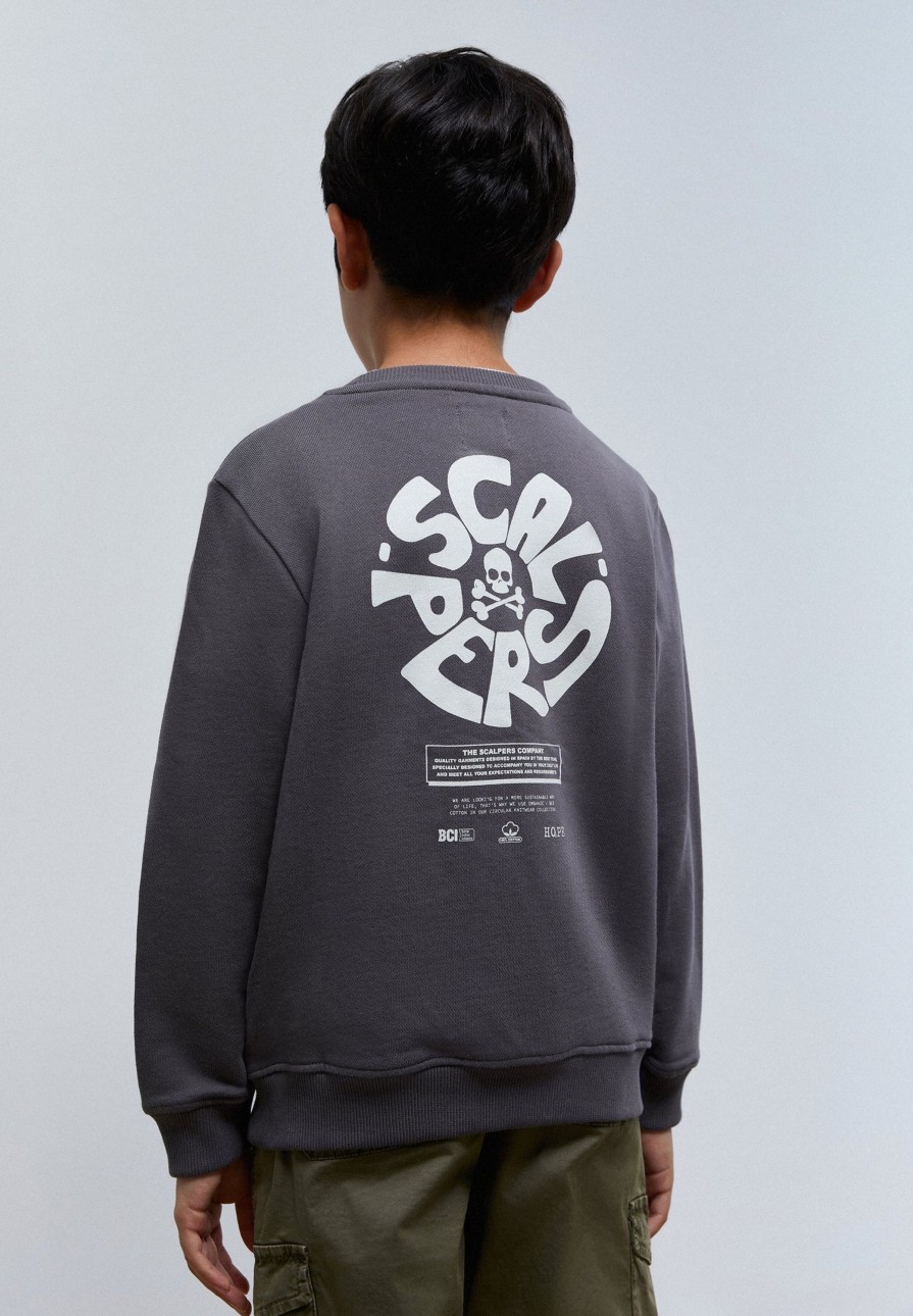 New scalperscompany Sweatshirt With Circular Logo Print