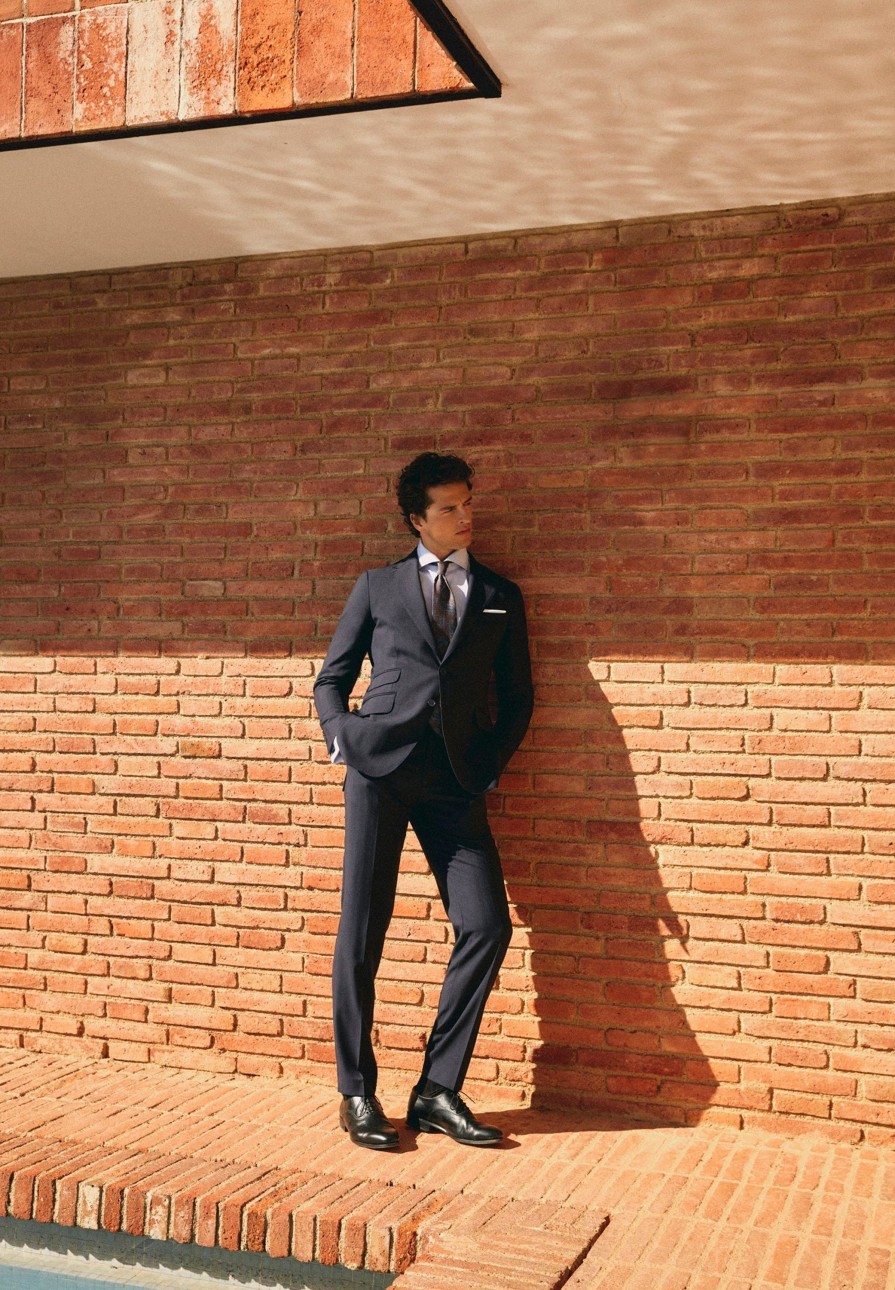 New scalperscompany Navy Blue Suit Navy Spike