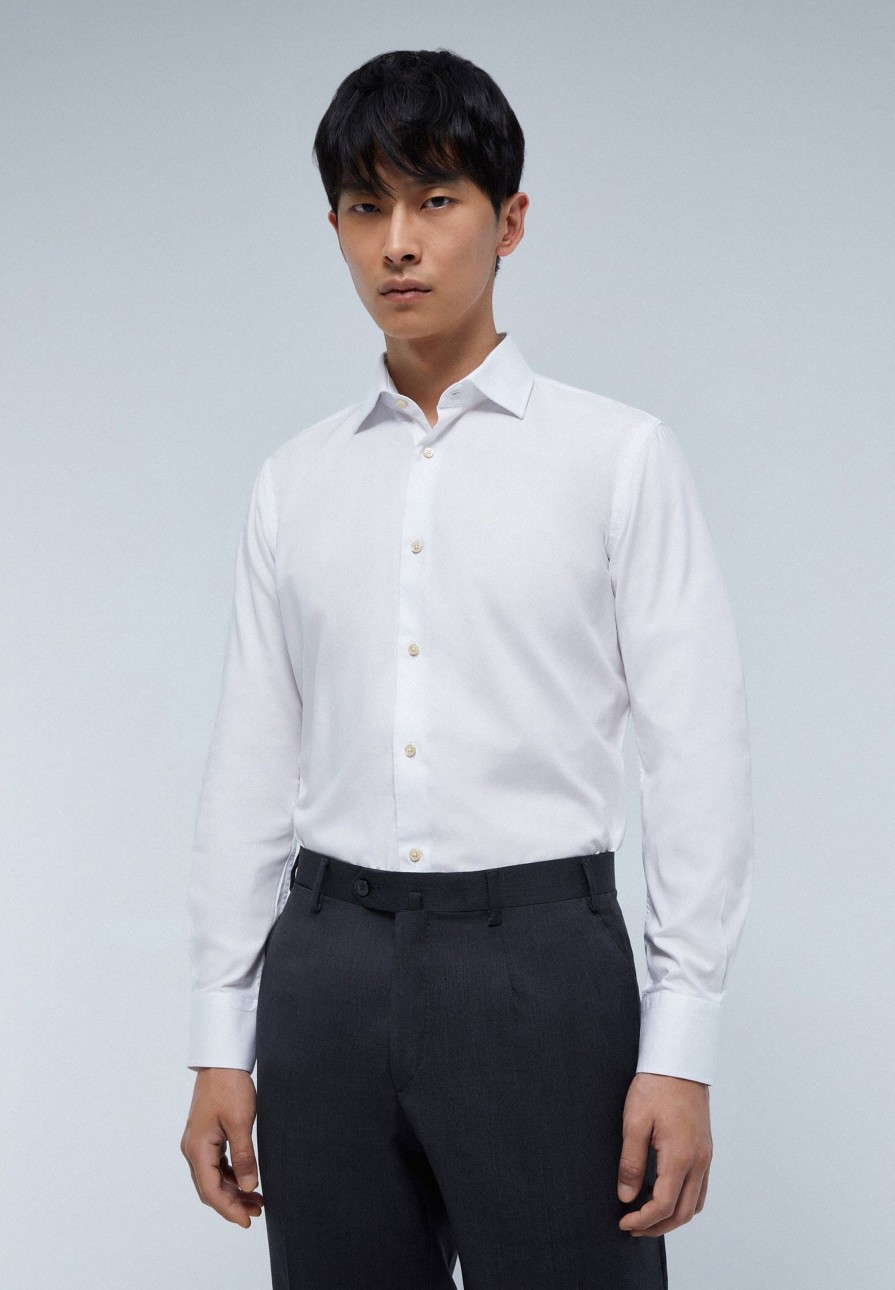 Online scalperscompany Slim Fit Smart Shirt White