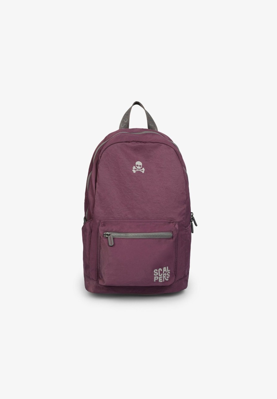 Wholesale scalperscompany Basic Backpack With Skull Mauve