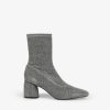 Wholesale scalperscompany Lurex Heeled Ankle Boots Silver