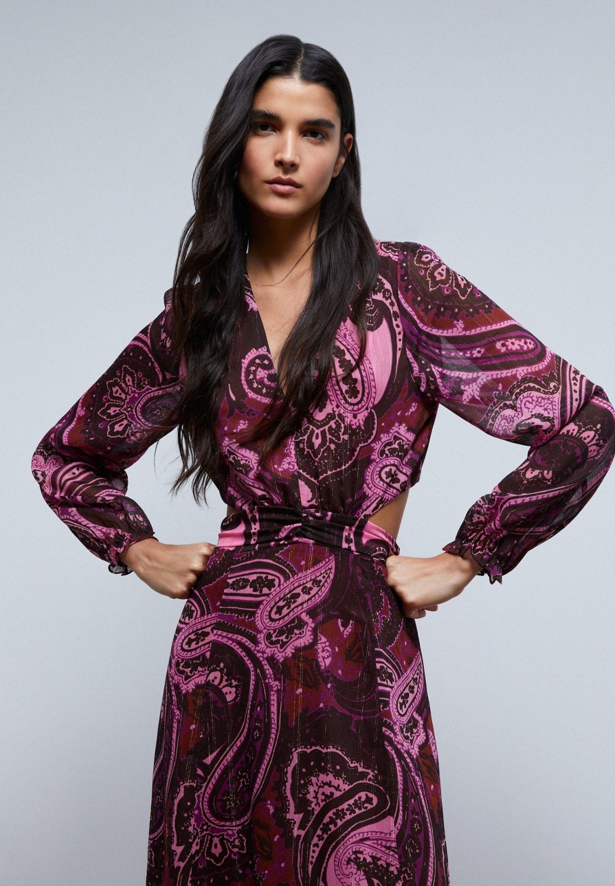 Wholesale scalperscompany Paisley Dress With Openings