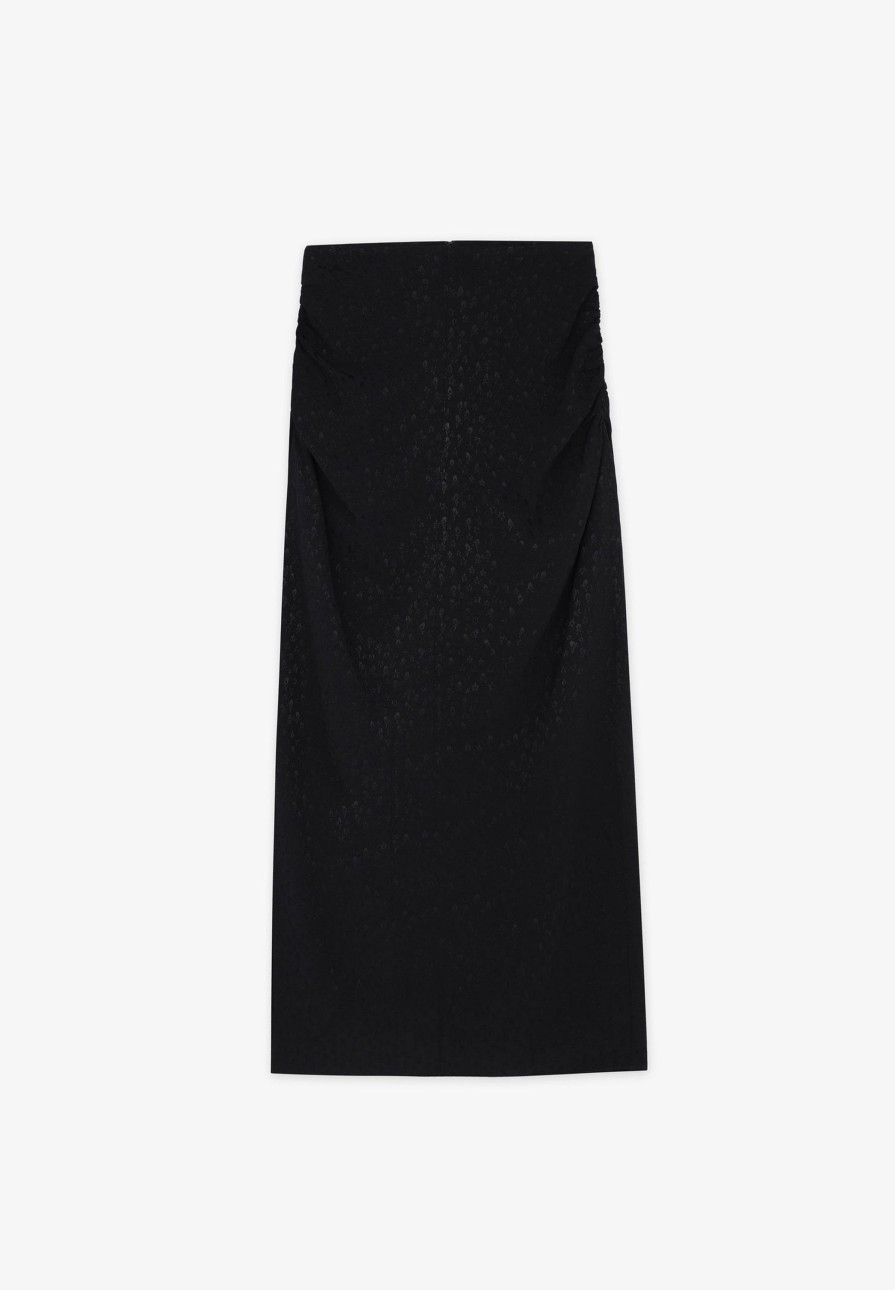 Hot scalperscompany Midi Skirt With Skulls & Stars Black