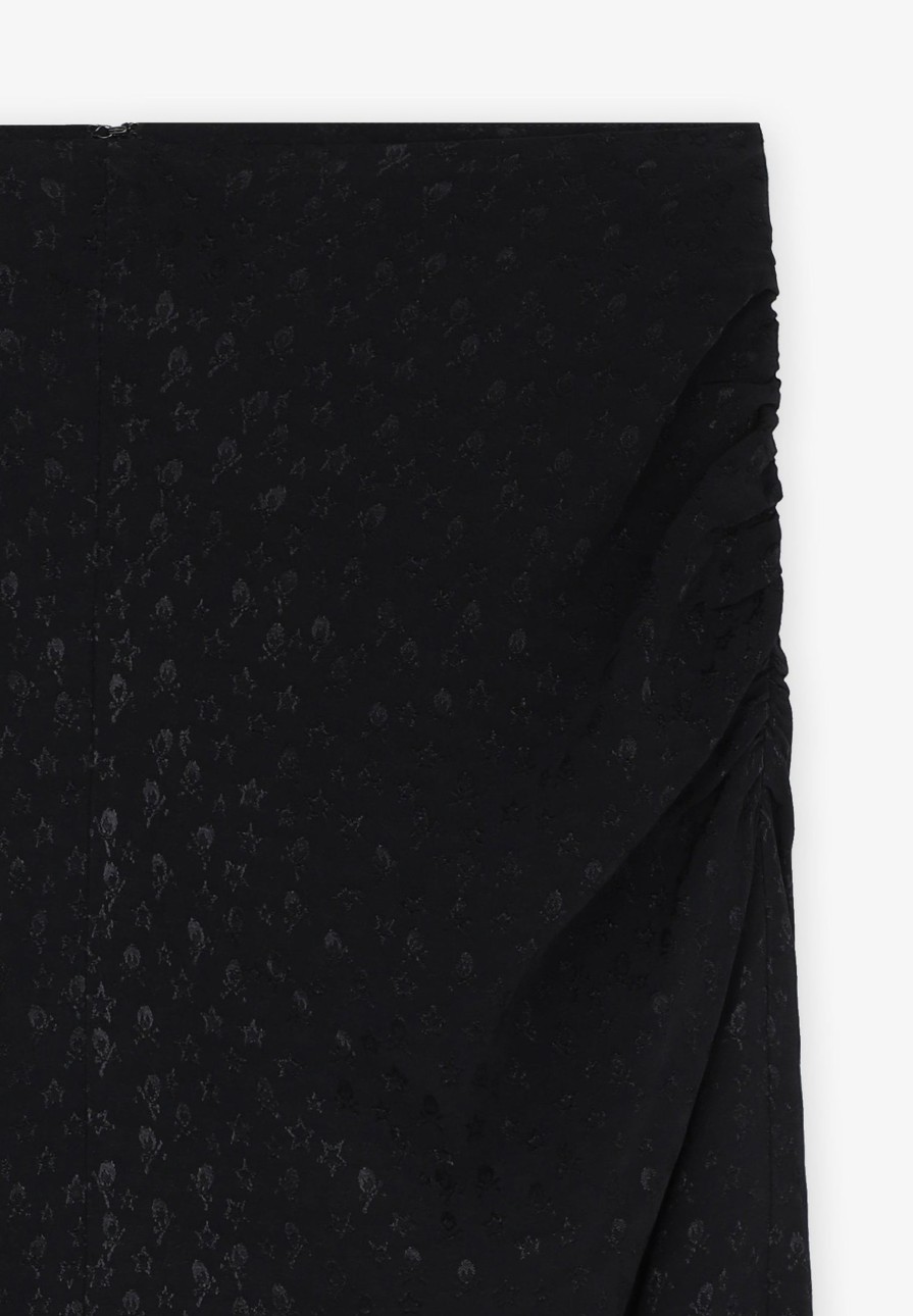 Hot scalperscompany Midi Skirt With Skulls & Stars Black