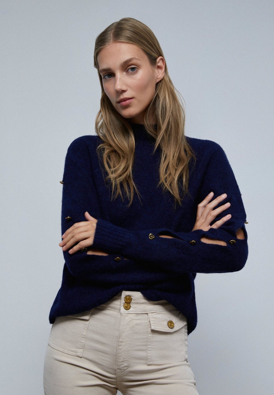 New scalperscompany Sweater With Buttoned Sleeves