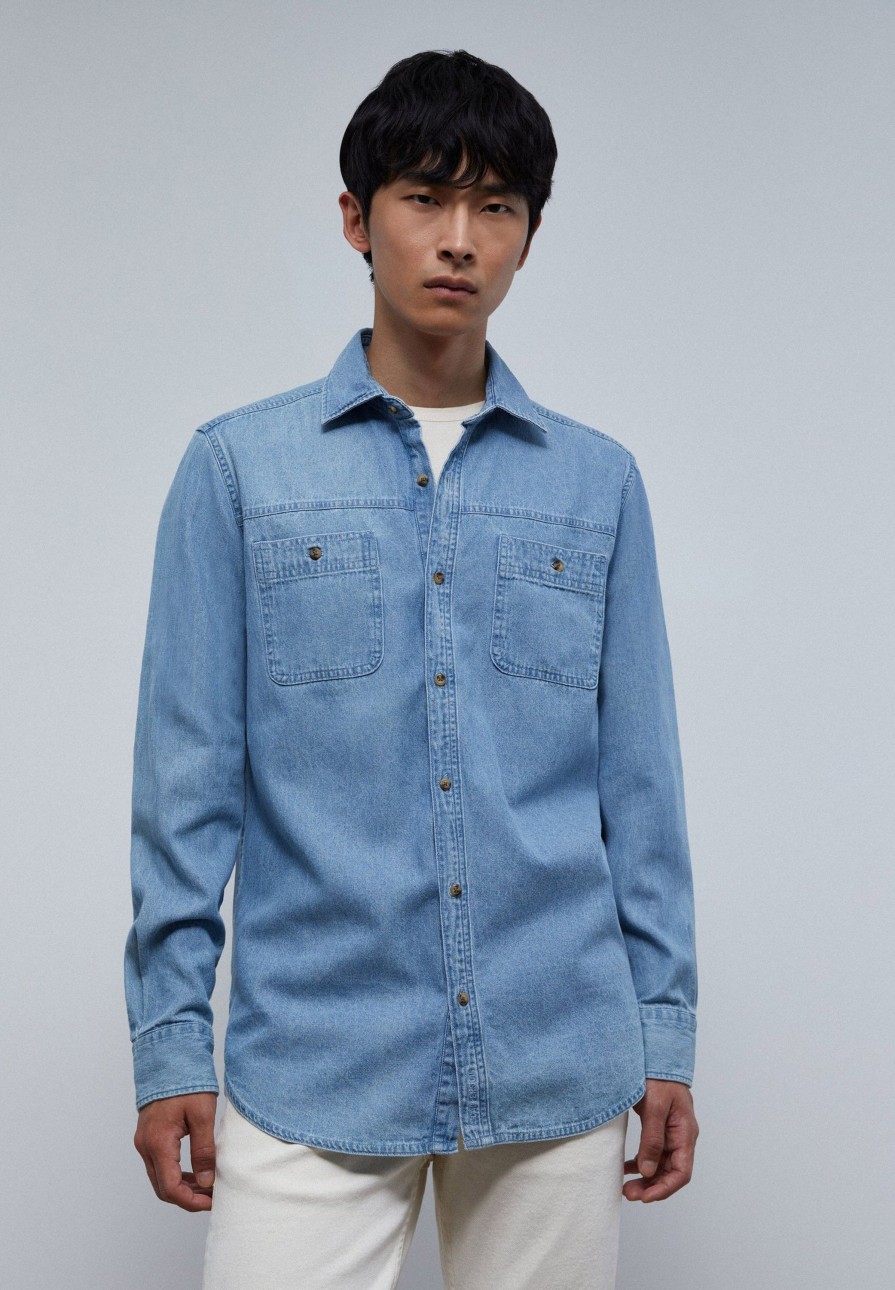 Clearance scalperscompany Denim Shirt With Pockets