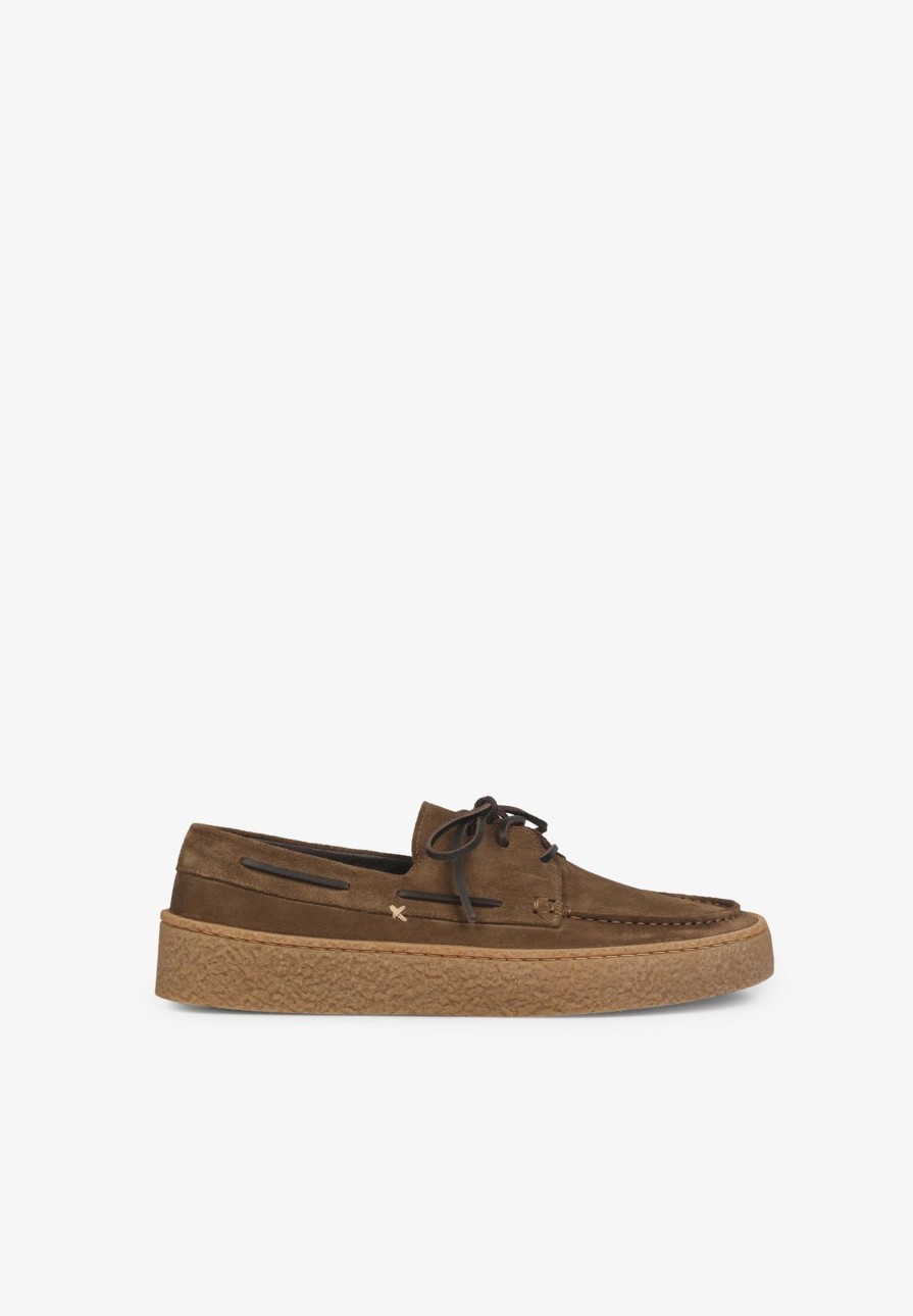 Online scalperscompany Wide Sole Split Suede Boat Shoes