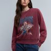 Best scalperscompany Faded Sweatshirt With Rhinestones