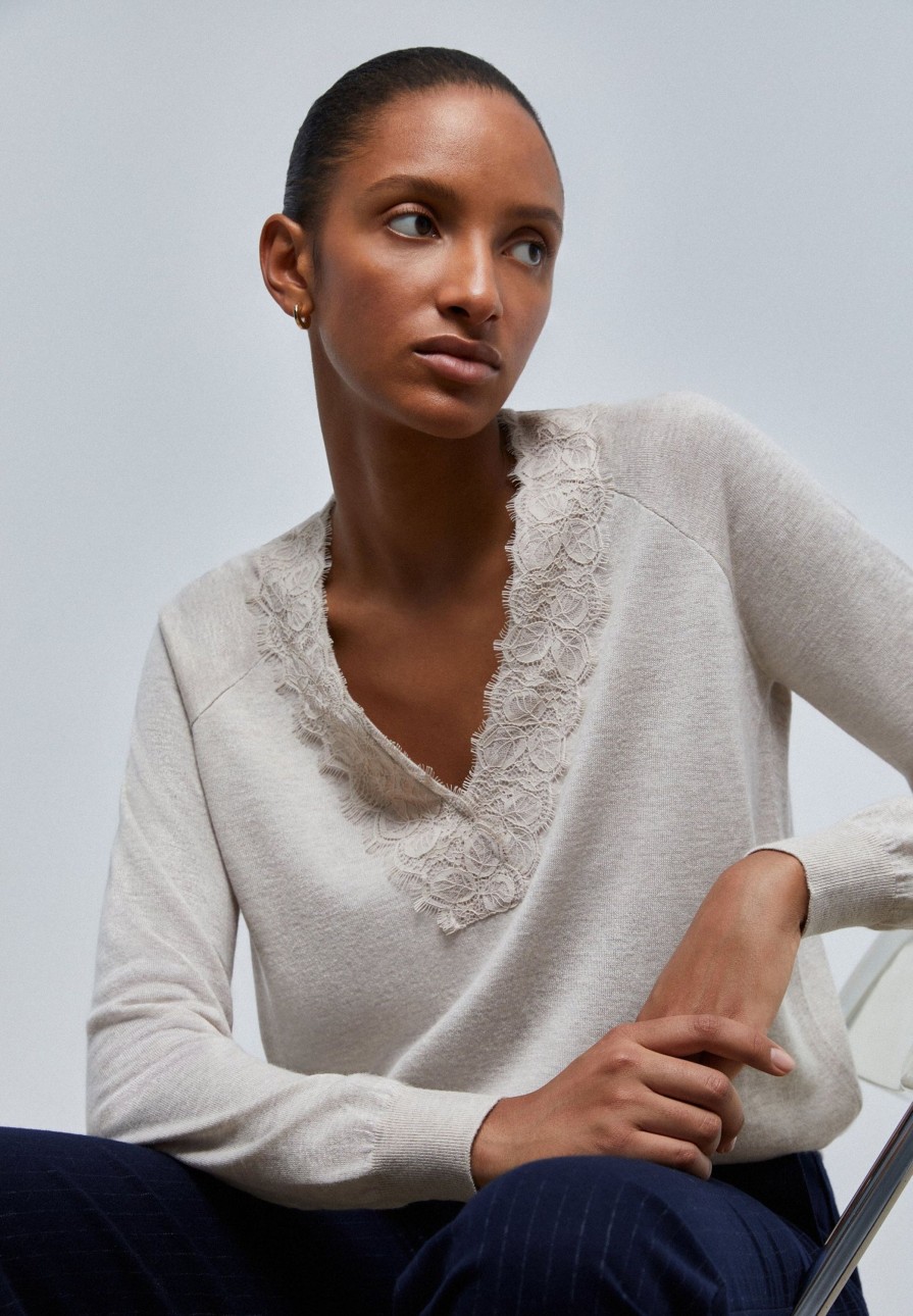 Clearance scalperscompany Lace Detail Sweater