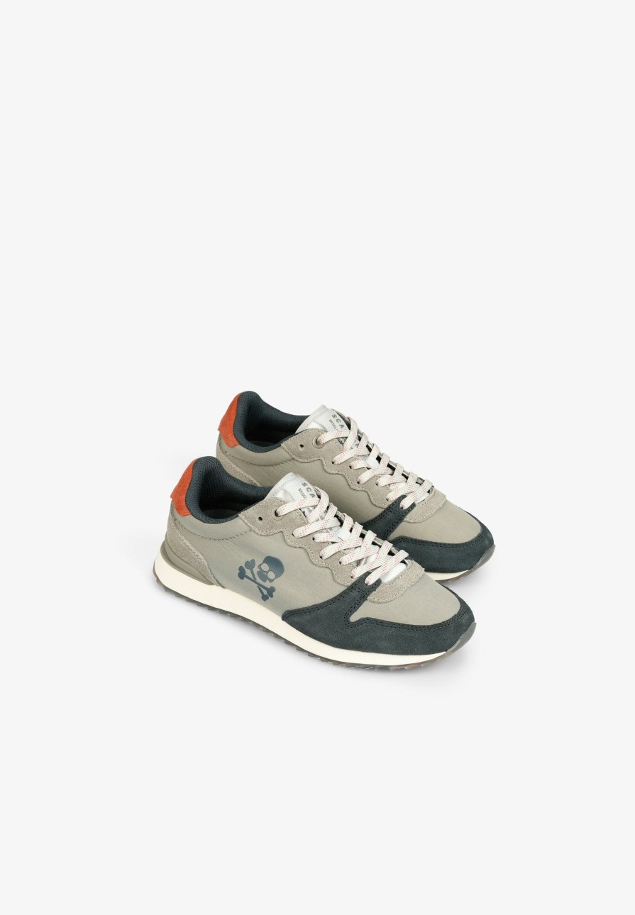 Clearance scalperscompany Sneakers With Three-Tone Skull Khaki