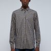 Wholesale scalperscompany Tartan Shirt With A Button-Down Collar Beige Check