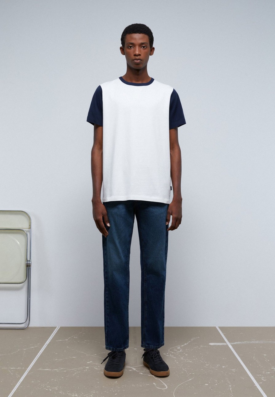 Clearance scalperscompany Contrast Sleeve T-Shirt Off White