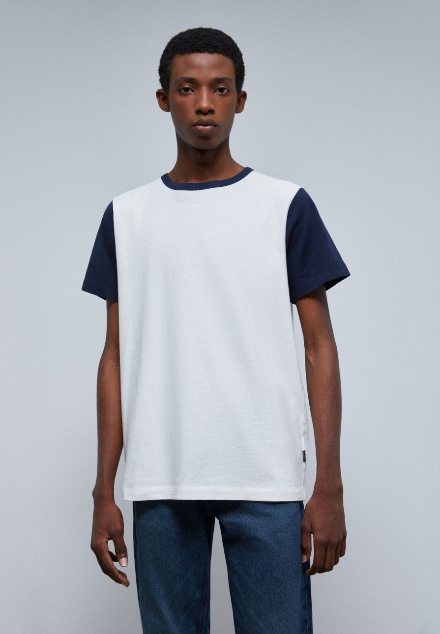 Clearance scalperscompany Contrast Sleeve T-Shirt Off White