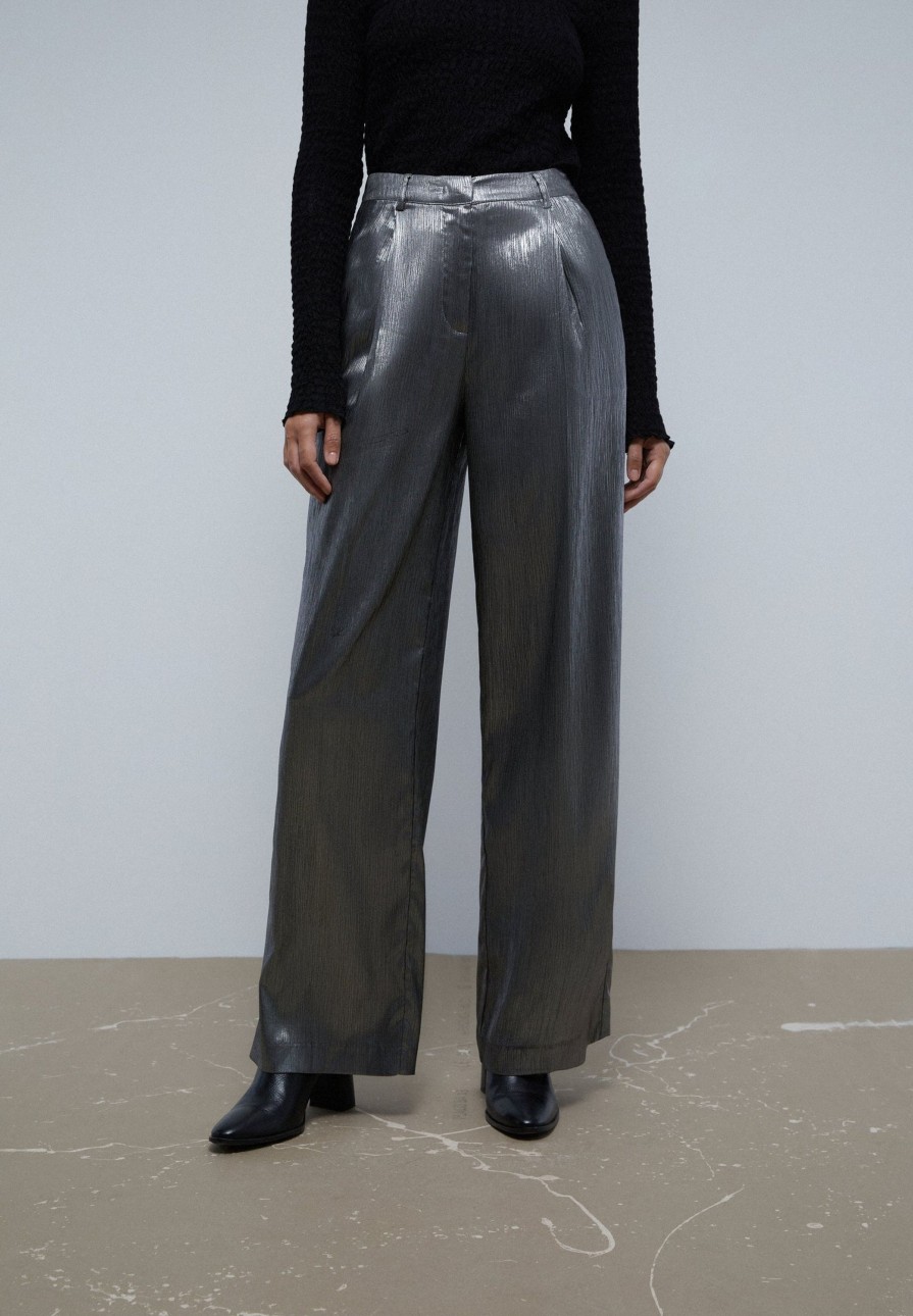 Best scalperscompany Satin Palazzo Trousers Silver