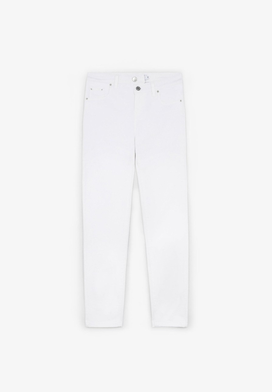 New scalperscompany Skinny Jeans With Buttons White