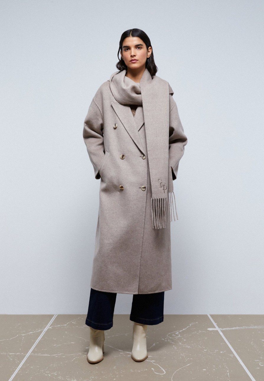 Clearance scalperscompany Wool Coat With Scarf