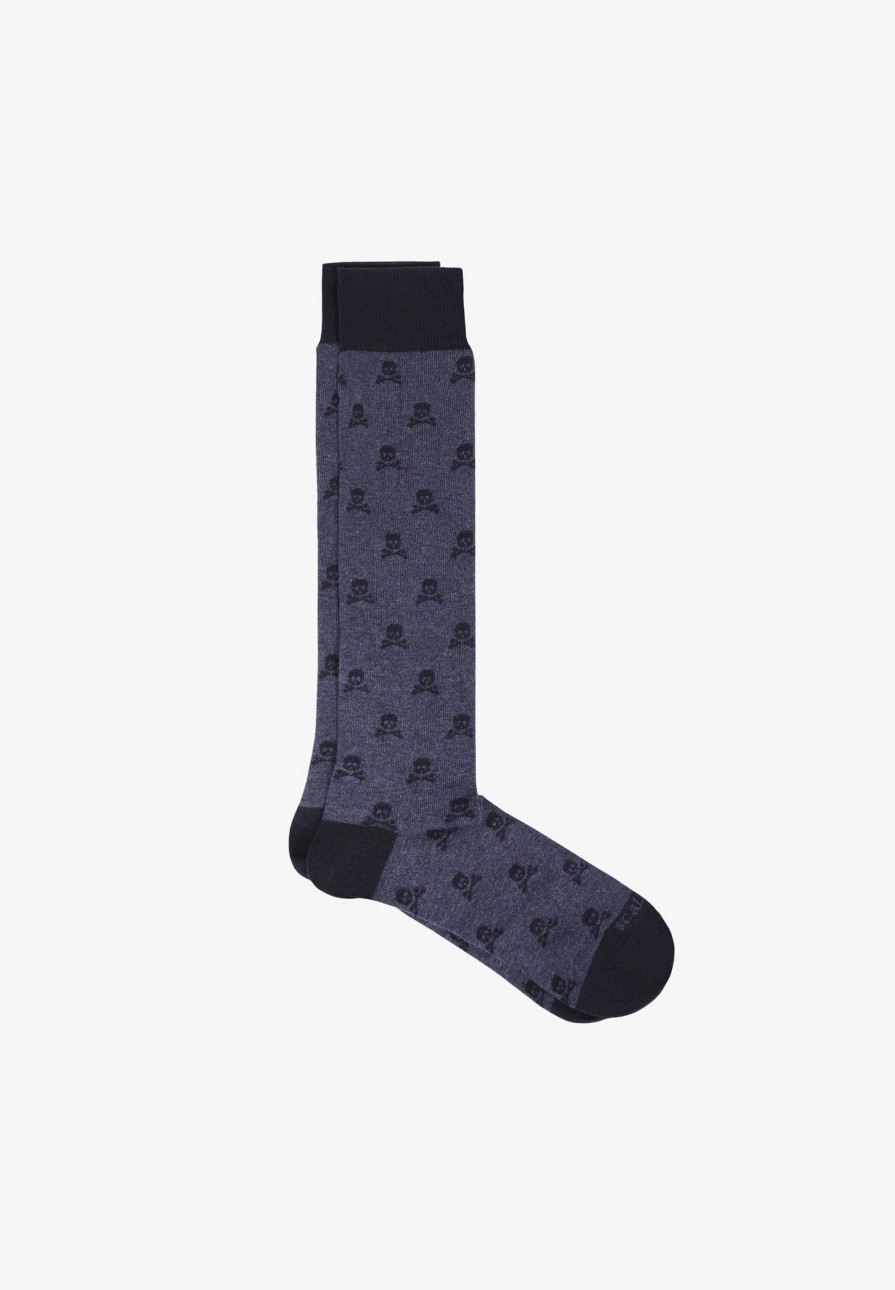 Best scalperscompany Socks With All-Over Skull Print Navy