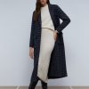 Online scalperscompany Long Checked Coat With Pockets Grey Check