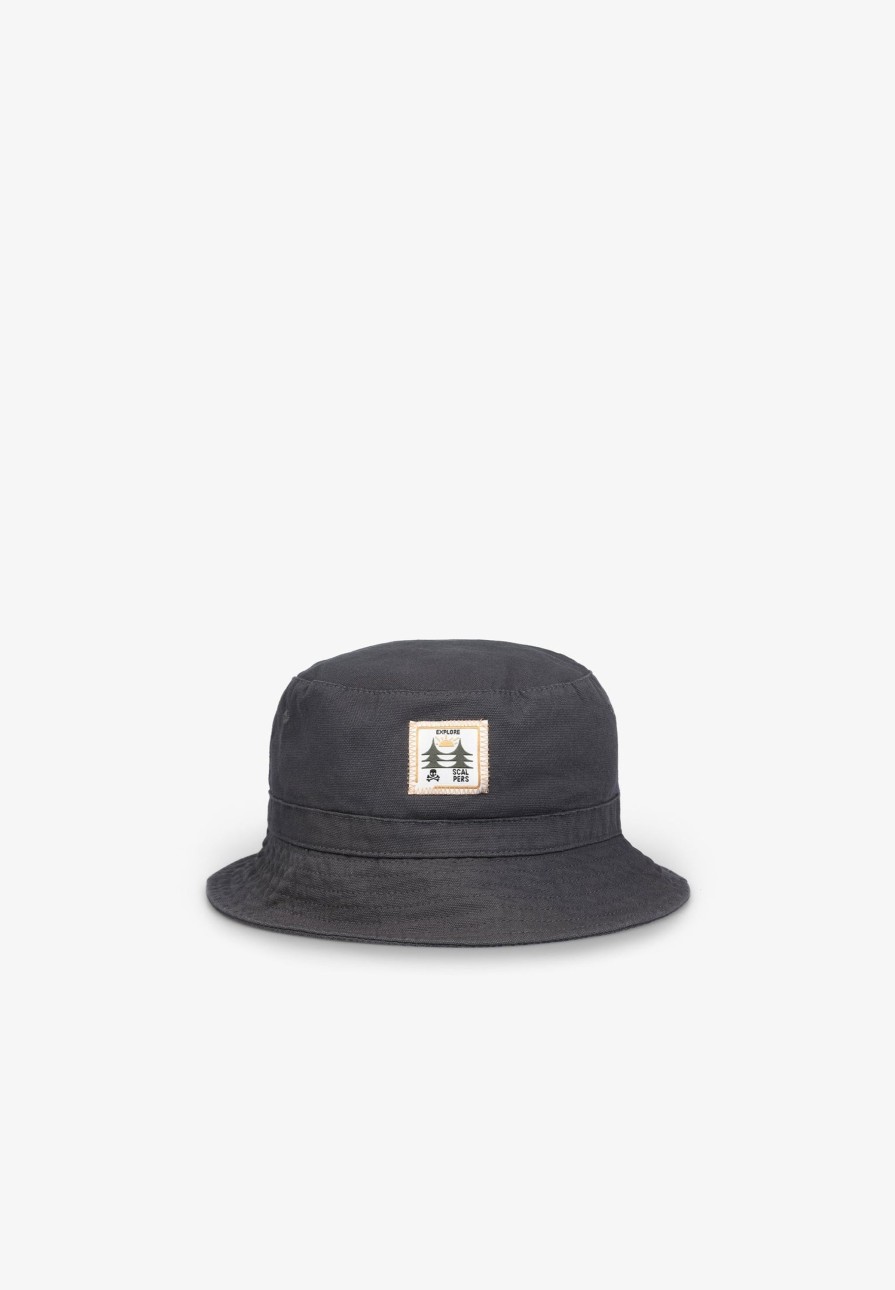 Clearance scalperscompany Bucket Hat With Canvas Patch Navy