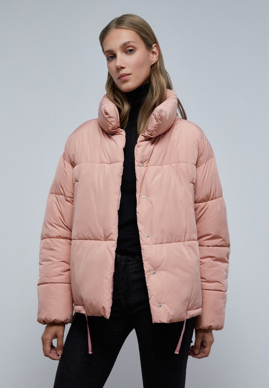 Hot scalperscompany Puffer Coat With High Collar Light Pink