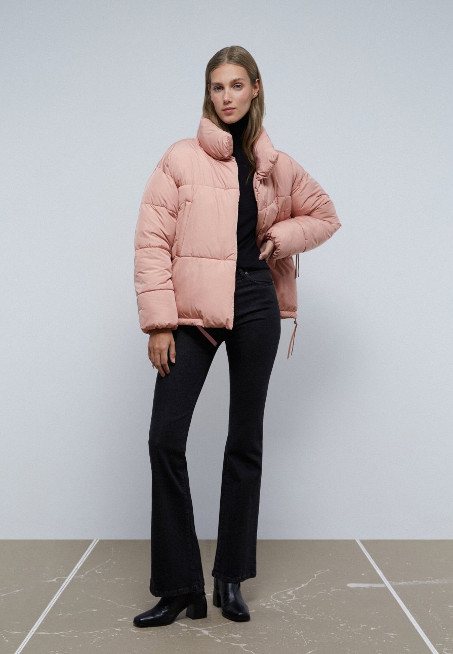 Hot scalperscompany Puffer Coat With High Collar Light Pink