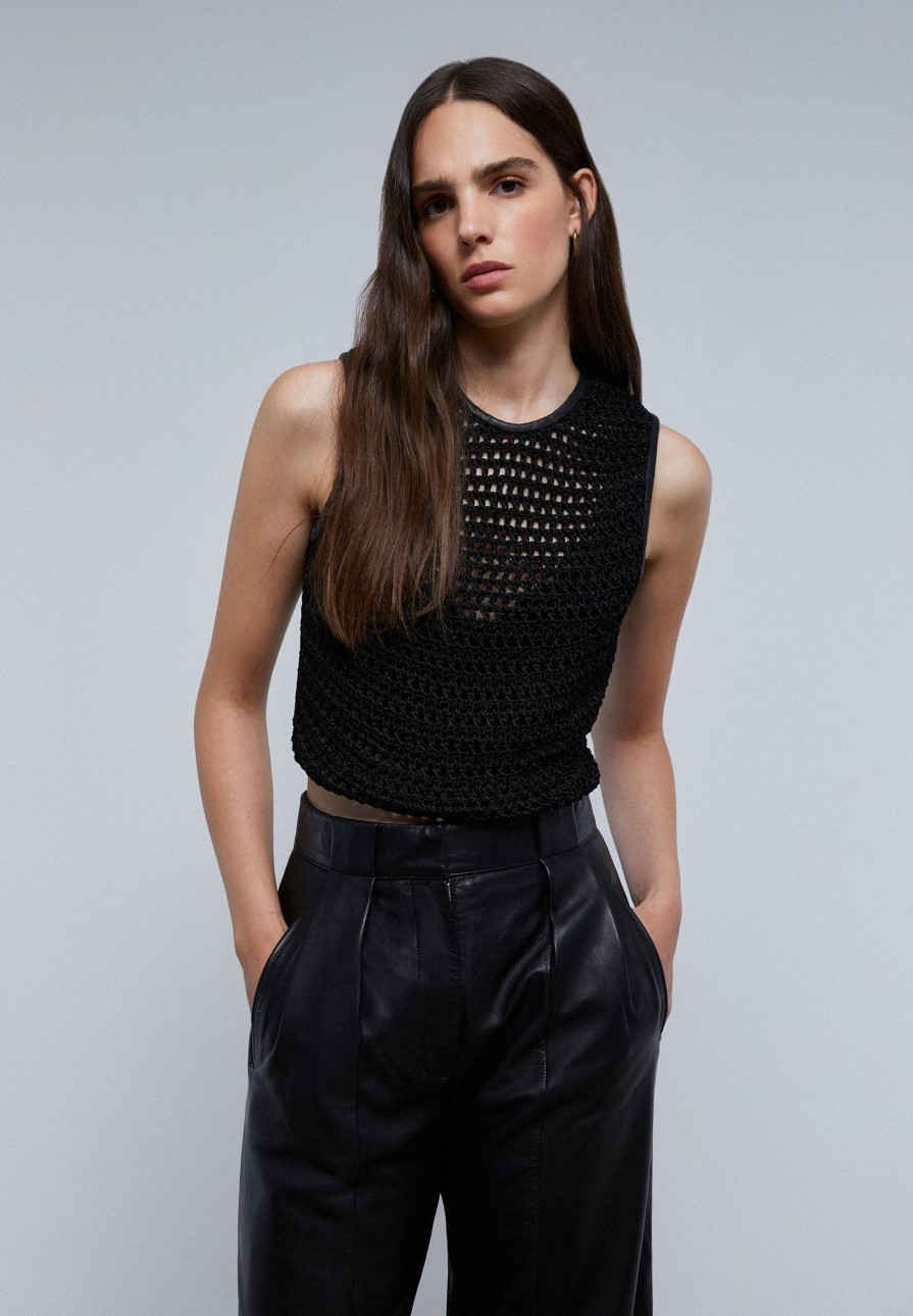 Hot scalperscompany Leather Top With Back Detail