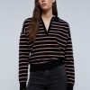 Best scalperscompany Two-Tone Stripe Polo Sweater Black Stripes