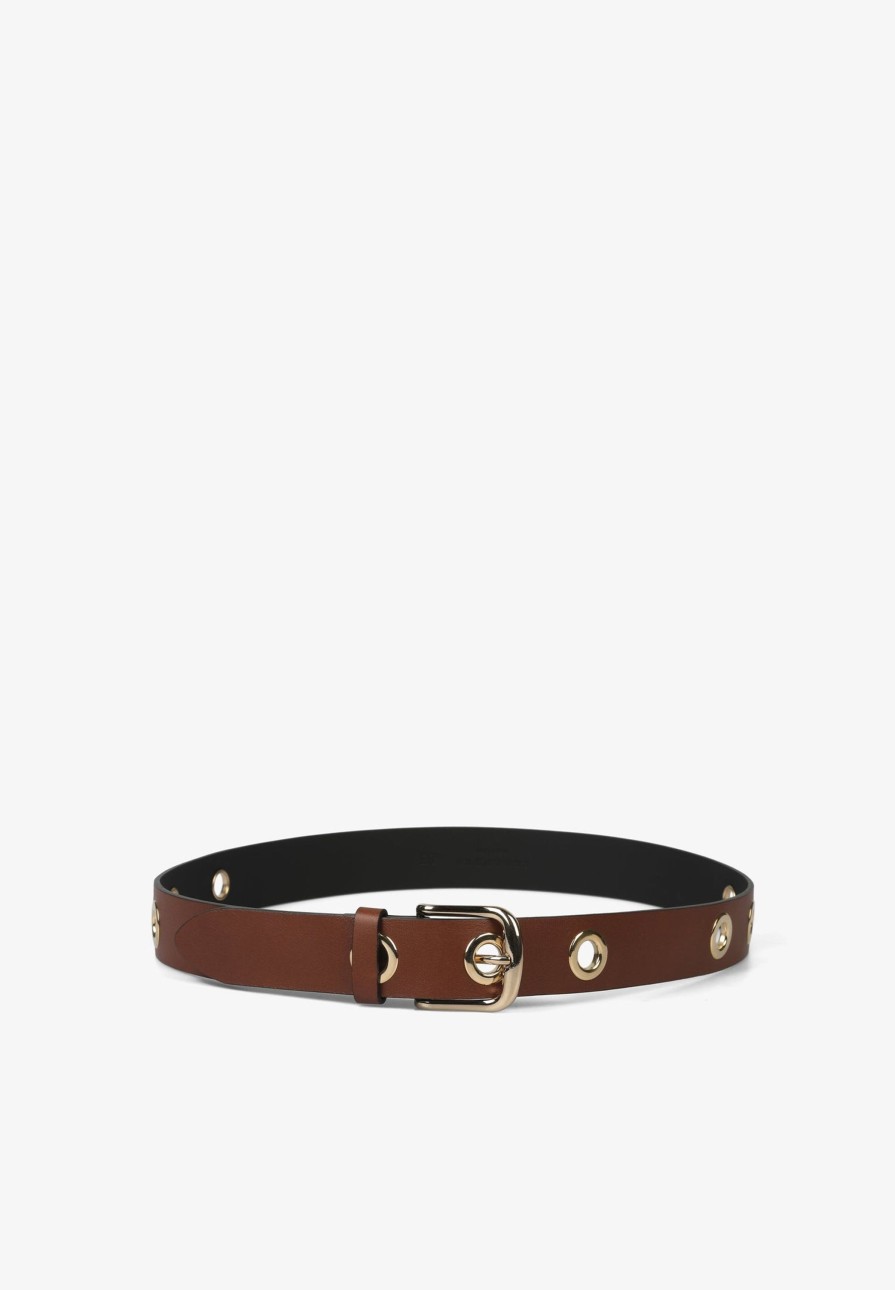 Online scalperscompany Leather Belt With Eyelets