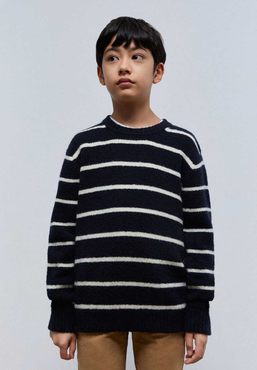 Best scalperscompany Soft Striped Sweater Navy Stripes