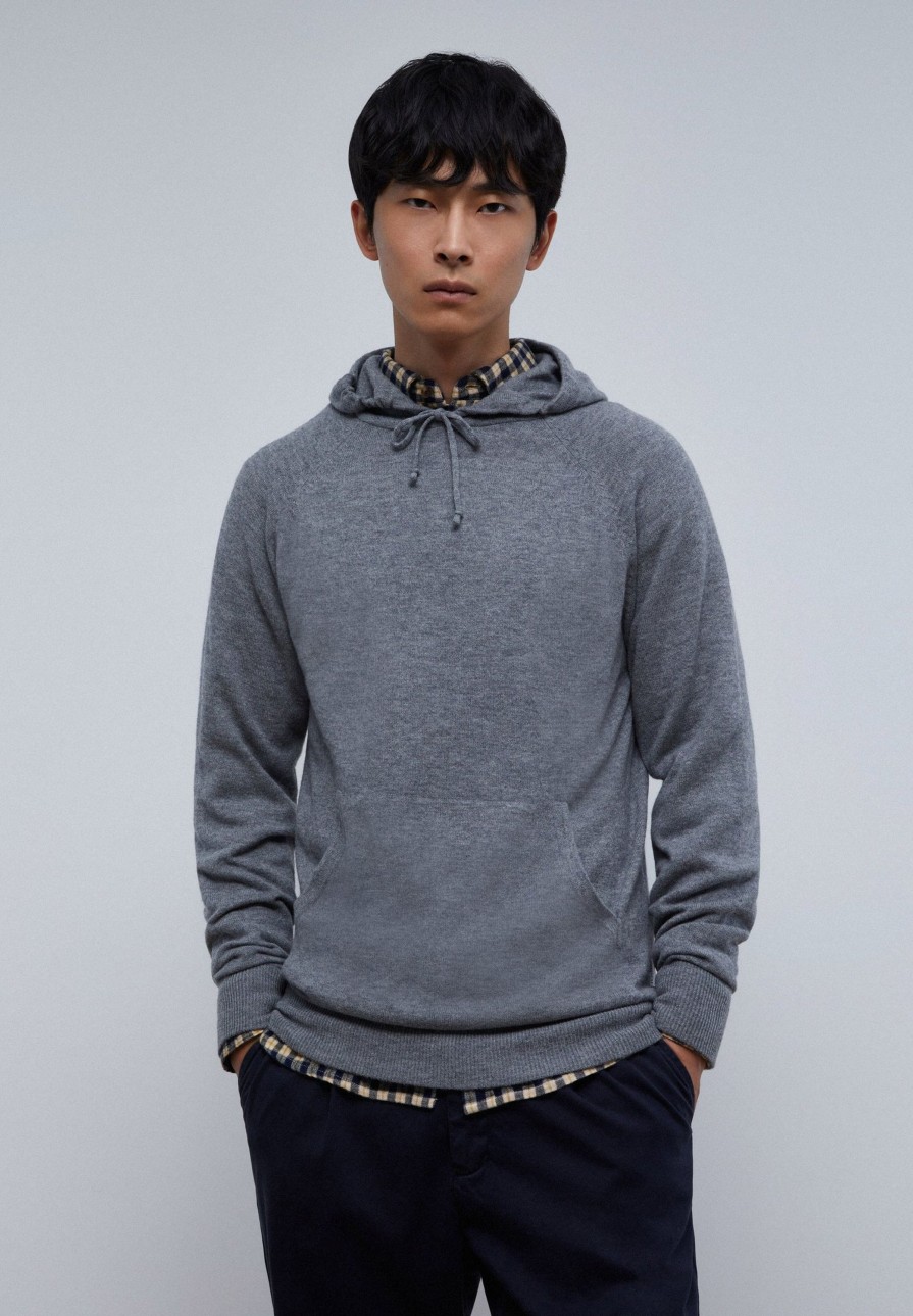 Online scalperscompany Merino Wool Sweater With Hood