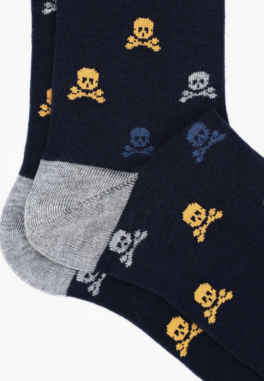 Wholesale scalperscompany Skull Socks Navy