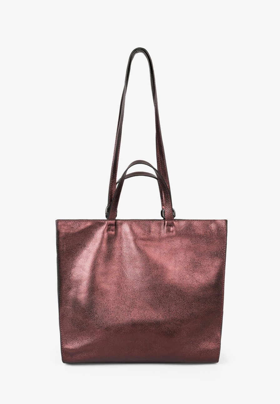 Wholesale scalperscompany Leather And Metallic Tote Bag