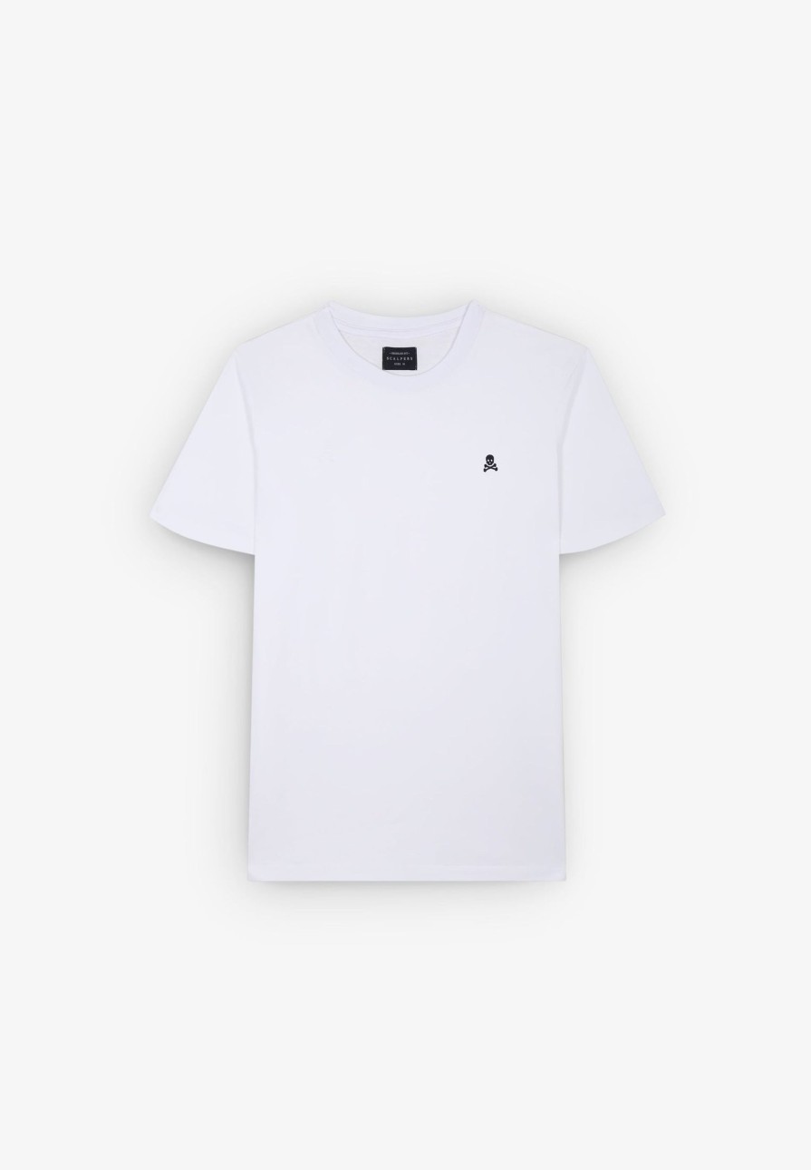 New scalperscompany Basic Cotton Skull T-Shirt White