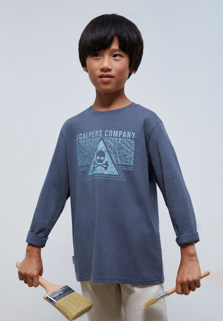 Online scalperscompany Long Sleeve Front Print T-Shirt