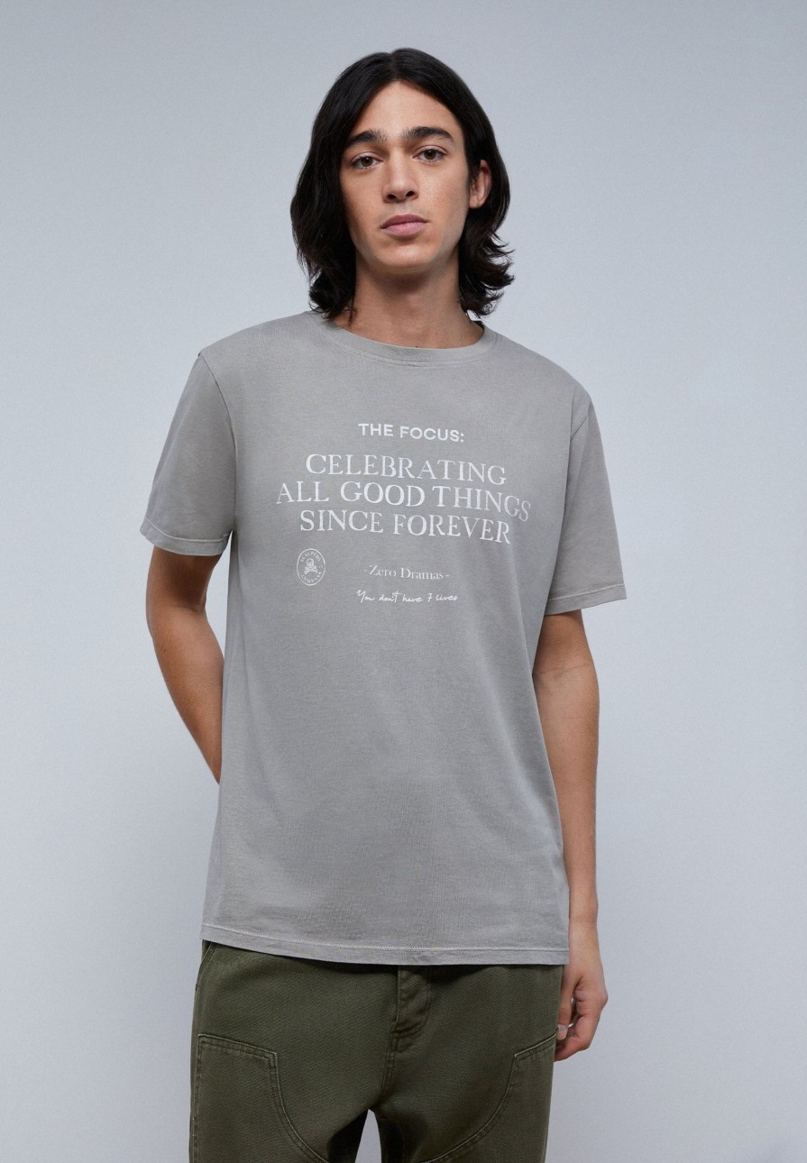 New scalperscompany T-Shirt With Slogan Print On The Front Grey