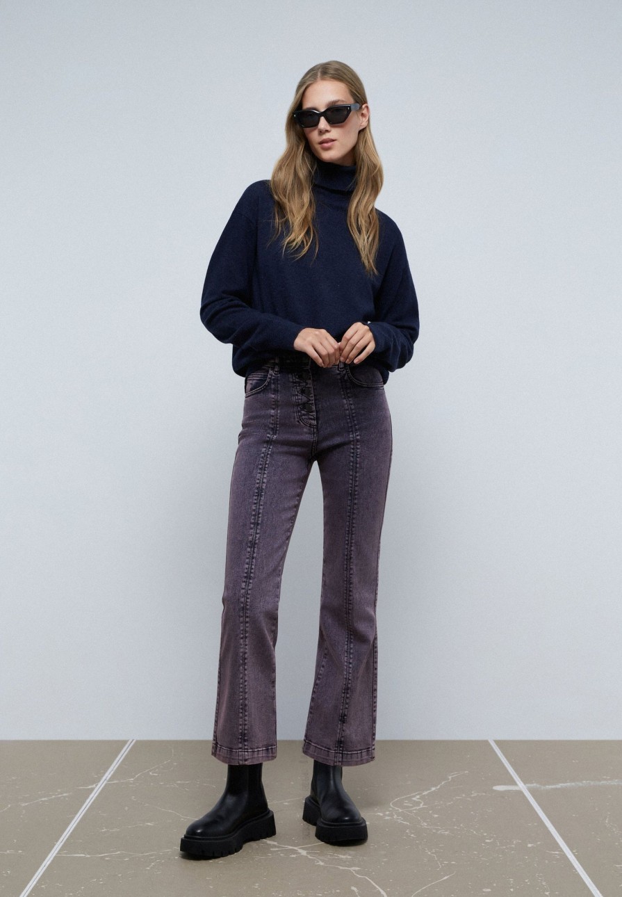 Hot scalperscompany Ankle Flared Seam Jeans Lilac