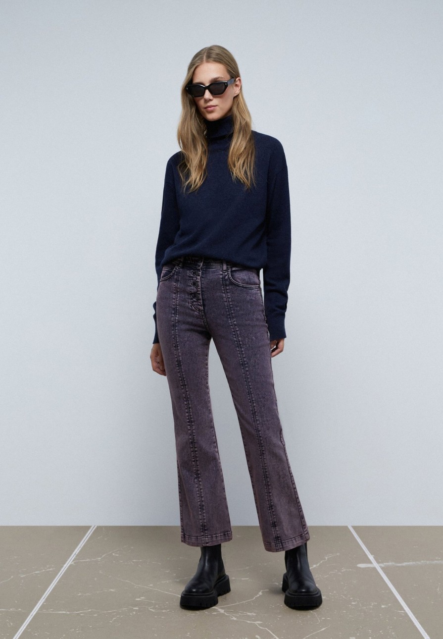 Hot scalperscompany Ankle Flared Seam Jeans Lilac