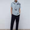 Hot scalperscompany Basic Polo Shirt With Skull Detail Light Blue