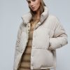 Clearance scalperscompany Puffer Coat With High Collar Ecru