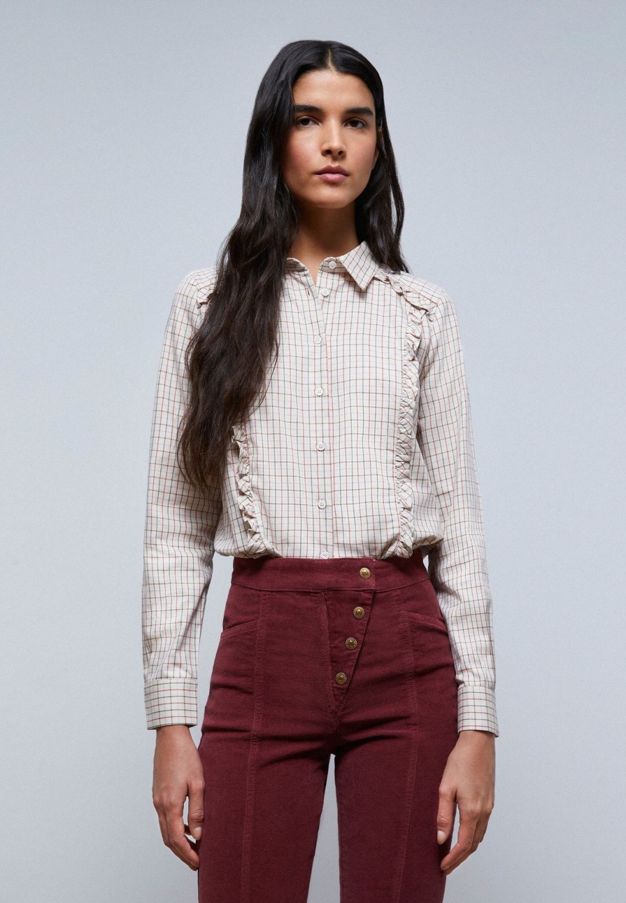 New scalperscompany Ruffled Check Shirt