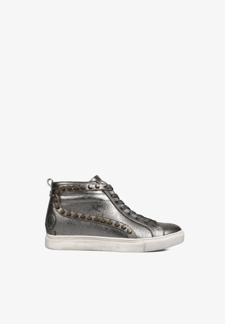 Hot scalperscompany High Top Metallic Studded Sneakers