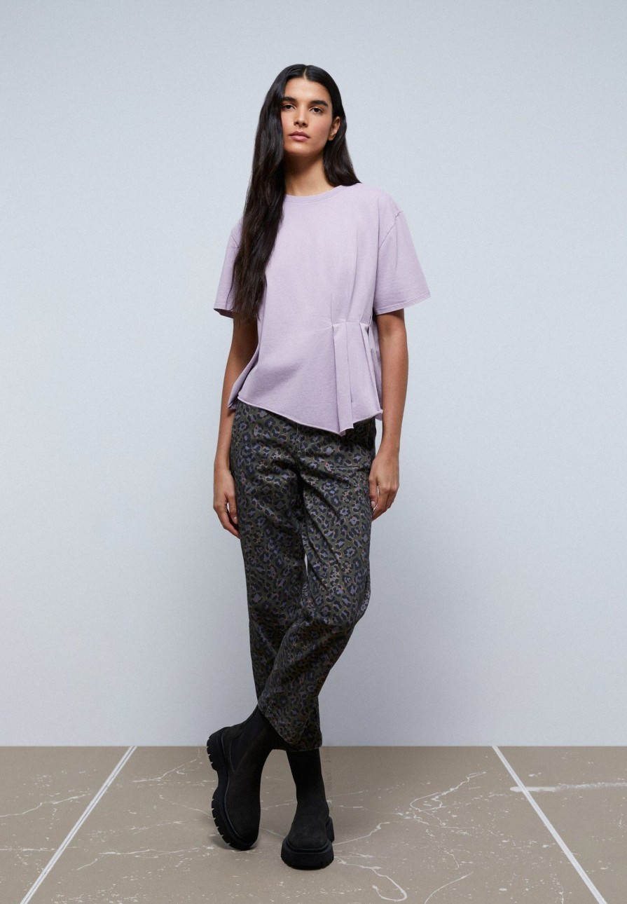 Best scalperscompany Faded T-Shirt With Side Pleat Lilac