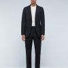 Online scalperscompany Grey Wool Textured Suit Dark Grey Spike