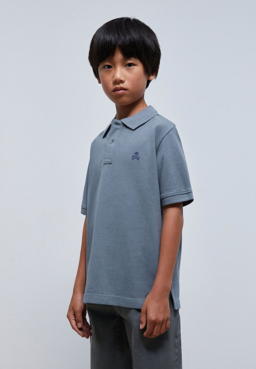 Wholesale scalperscompany Basic Polo Shirt With Skull Detail