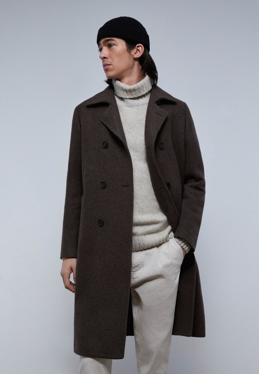 Best scalperscompany Double-Breasted Wool Coat Brown